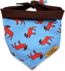 Slobber Threads Christmas Moose Holiday Dog Bandana, Small