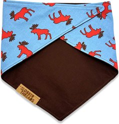 Slobber Threads Christmas Moose Holiday Dog Bandana, XX-Large slide 2 of 4