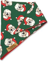 Slobber Threads Christmas Santa Paws Dog Bandana, XX-Large slide 2 of 4