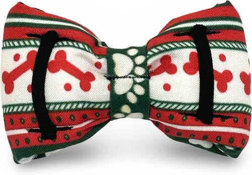 Show full view: Slobber Threads Christmas Sweater Weather Holiday Dog Bowtie slide 3 of 3