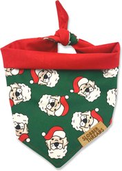 Slobber Threads Christmas Santa Paws Dog Bandana, Small