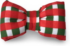 Slobber Threads Christmas Christmas Gingham Dog Bowtie
