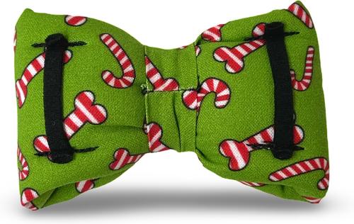 Show full view: Slobber Threads Christmas Candy Canes Dog Bowtie slide 2 of 2