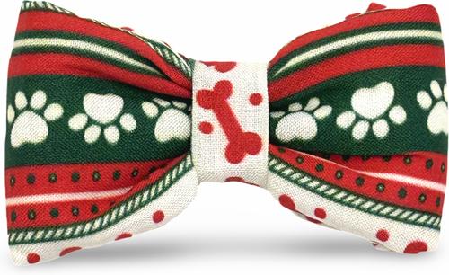 Show full view: Slobber Threads Christmas Sweater Weather Holiday Dog Bowtie slide 2 of 3