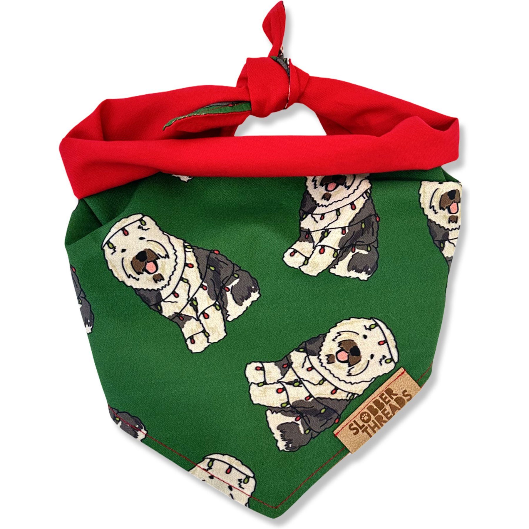 Slobber Threads Christmas Tangled Tidings Dog Bandana, Small