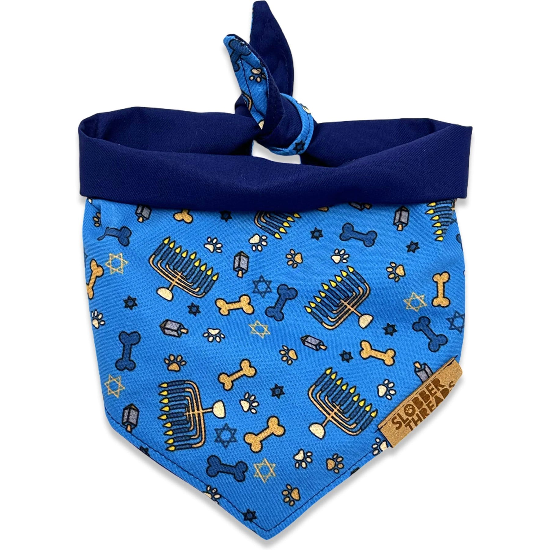 Slobber Threads Hanukkah Dog Bandana, Large