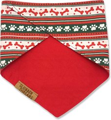 Slobber Threads Christmas Sweater Weather Holiday Dog Bandana, XX-Large slide 2 of 4