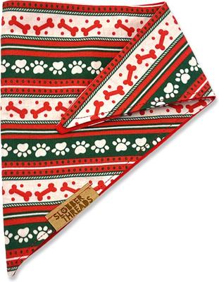 Show full view: Slobber Threads Christmas Sweater Weather Holiday Dog Bandana, Small slide 2 of 5