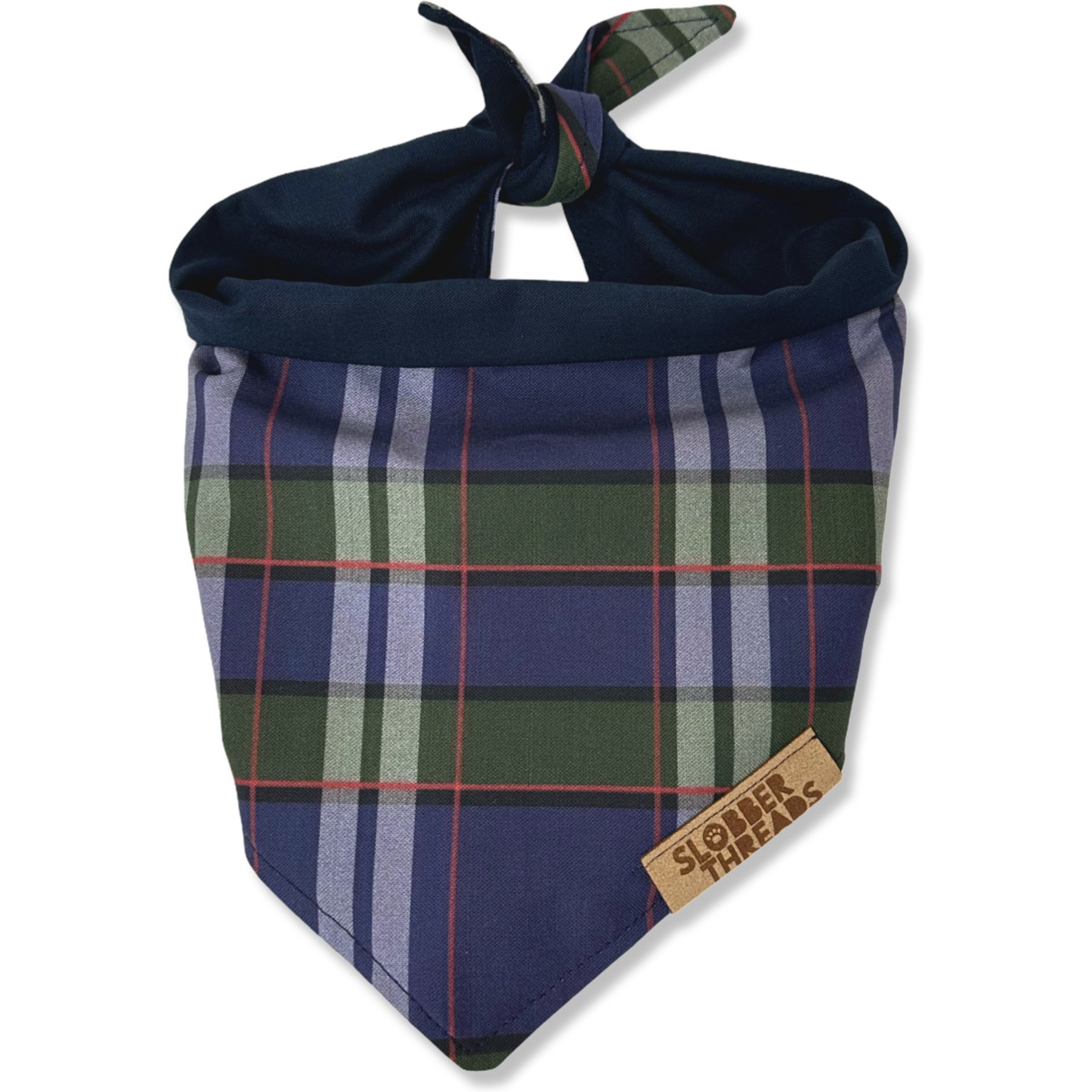 Slobber Threads Christmas Dapper Plaid Dog Bandana, XX-Large