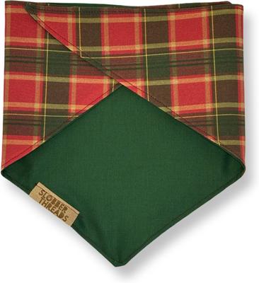 Show full view: Slobber Threads Christmas Tartan Holiday Dog Bandana, Small slide 2 of 4
