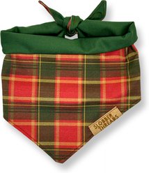 Slobber Threads Christmas Tartan Holiday Dog Bandana, Small