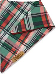 Slobber Threads Christmas Holly Jolly Plaid Dog Bandana, XX-Large slide 2 of 4