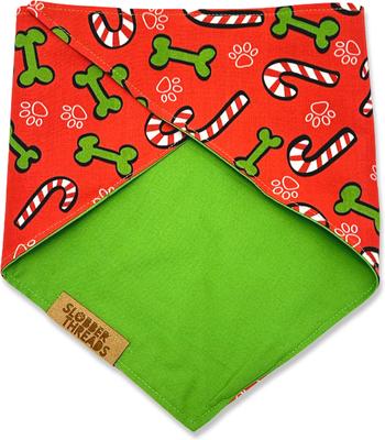 Show full view: Slobber Threads Christmas Candy Canes Dog Bandana, Small slide 2 of 5