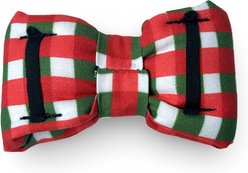 Slobber Threads Christmas Christmas Gingham Dog Bowtie slide 2 of 2