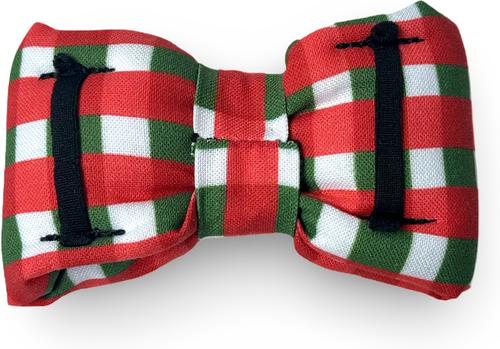 Show full view: Slobber Threads Christmas Christmas Gingham Dog Bowtie slide 2 of 2