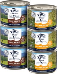 ZIWI Peak Variety Pack Adult Grain-Free Beef, Chicken Pate Canned Dog Food, 6-oz can, case of 6
