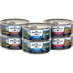 ZIWI Peak Venison, Beef, Lamb Variety Pack Grain-Free Pate Canned Cat Food, 3-oz can, case of 6