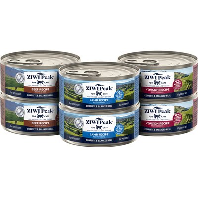 ZIWI ZIWI Peak Venison, Beef, Lamb Variety Pack Grain-Free Pate Canned Cat Food, 3-oz can, case of 6
