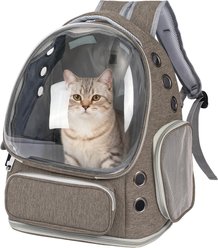 Niubya Space Capsule Astronaut Carrier Backpack for Small Puppies & Cats, Brown