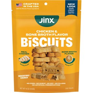 Jinx Chicken & Bone Broth Biscuits Crunchy Dog Treats, 16-oz bag