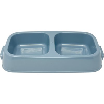 Van Ness Van Ness Double Dish Plastic Dog Bowl, 2.5 Cups