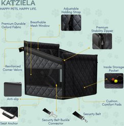 Katziela Quilted Comfort Waterproof Heavy Duty Dog Car Seat Cover, Black slide 2 of 7