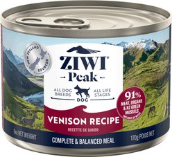 ZIWI Peak Venison Recipe Canned Dog Food, 6-oz can, case of 12