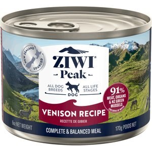 ZIWI Peak Venison Recipe Canned Dog Food, 6-oz can, case of 12