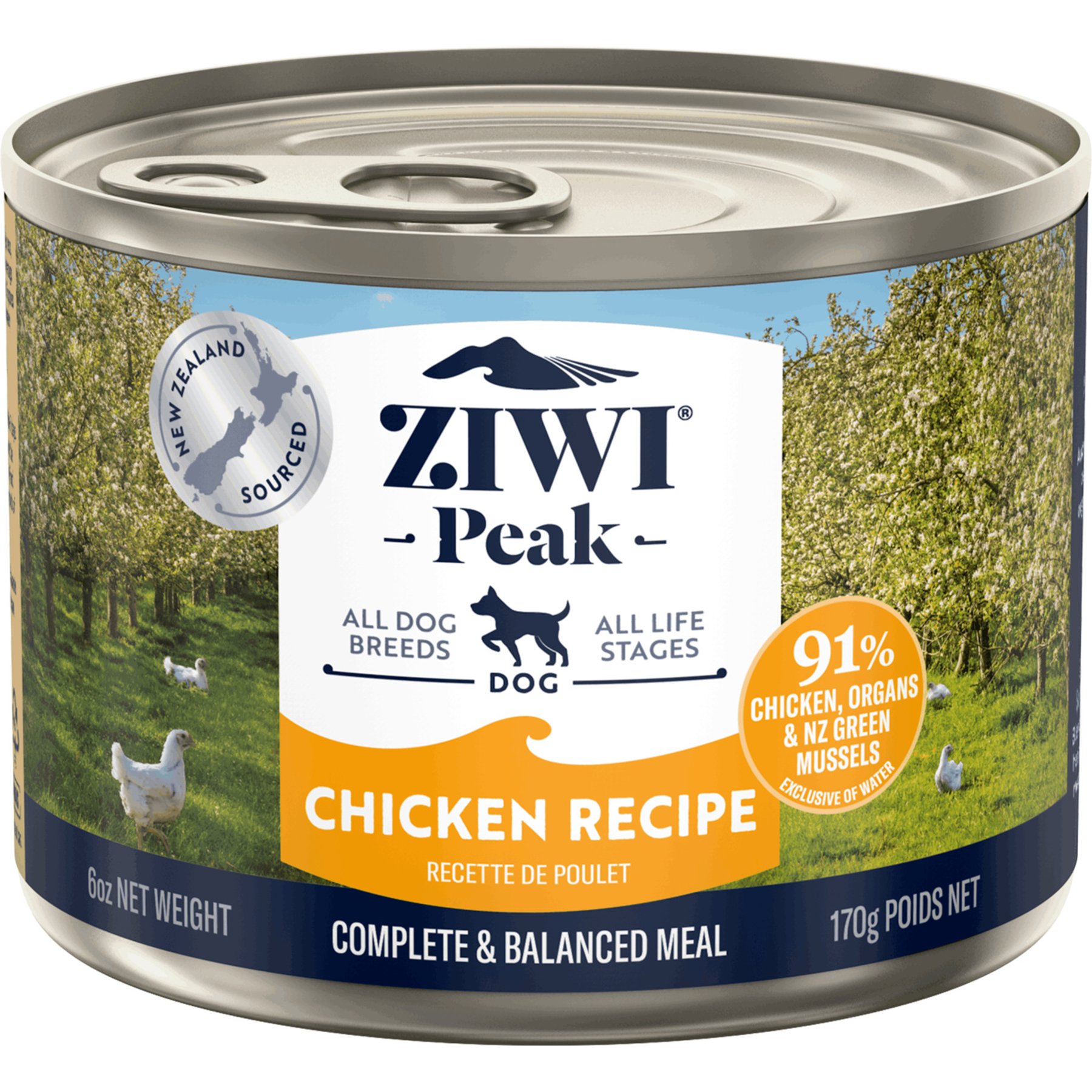 ZIWI Peak Chicken Recipe Canned Dog Food, 6-oz, case of 12