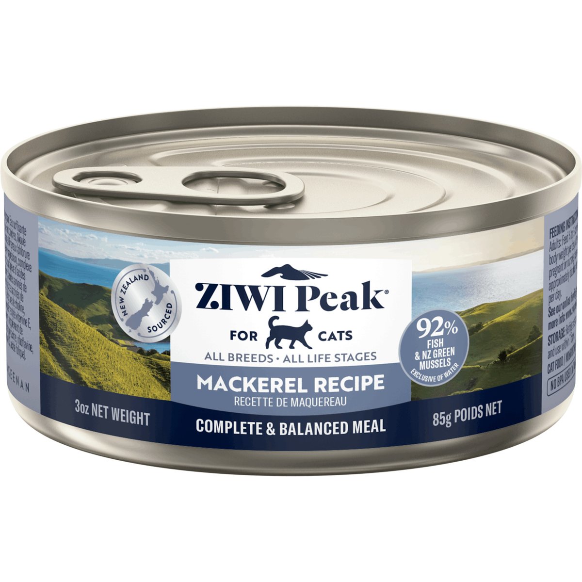 ZIWI Peak Mackerel Recipe Canned Cat Food, 3-oz, case of 24