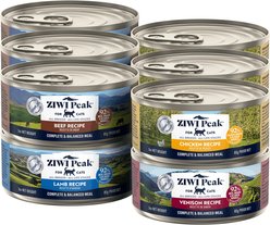 ZIWI Peak Variety Pack Beef, Chicken, Lamb, Venison Pate Wet Cat Food, 3-oz can, case of 12