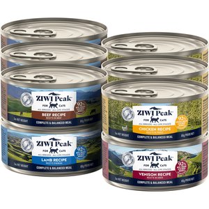ZIWI Peak Variety Pack Beef, Chicken, Lamb, Venison Pate Wet Cat Food, 3-oz can, case of 12