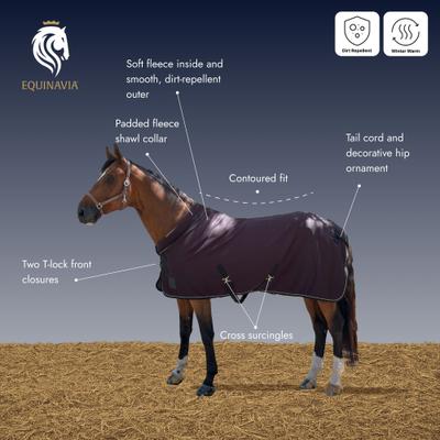 Show full view: Equinavia Hygge Bonded Fleece Horse Cooler, Black, 80-in slide 3 of 5