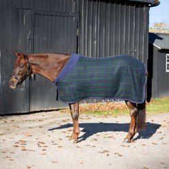 Equinavia Ulla Wool Horse Cooler, Navy/Green, 76-in