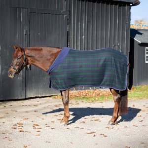 Equinavia Ulla Wool Horse Cooler, Navy/Green, 80-in