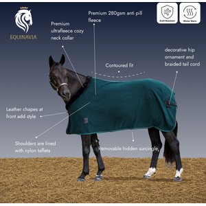 Equinavia Koselig Fleece Horse Cooler, Deep Green, 82-in