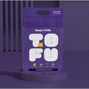 Happy & Polly Natural Tofu Clumping Cat Litter, 5.5-lb bag