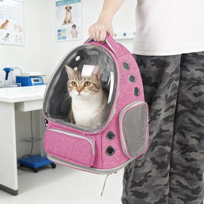 Show full view: Niubya Space Capsule Astronaut Carrier Backpack for Small Puppies & Cats, Pink slide 5 of 8