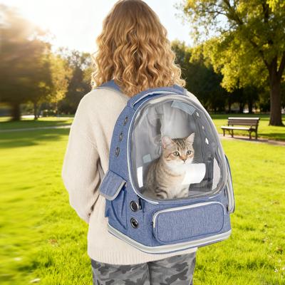 Show full view: Niubya Space Capsule Astronaut Carrier Backpack for Small Puppies & Cats, Blue slide 2 of 8