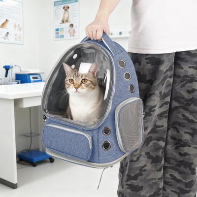 Show full view: Niubya Space Capsule Astronaut Carrier Backpack for Small Puppies & Cats, Blue slide 6 of 8