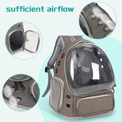 Show full view: Niubya Space Capsule Astronaut Carrier Backpack for Small Puppies & Cats, Brown slide 4 of 8
