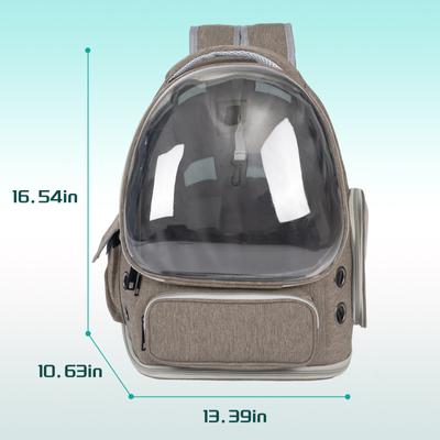 Show full view: Niubya Space Capsule Astronaut Carrier Backpack for Small Puppies & Cats, Brown slide 3 of 8