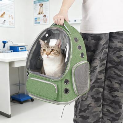 Show full view: Niubya Space Capsule Astronaut Carrier Backpack for Small Puppies & Cats, Green slide 7 of 9