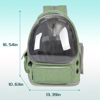 Show full view: Niubya Space Capsule Astronaut Carrier Backpack for Small Puppies & Cats, Green slide 4 of 9