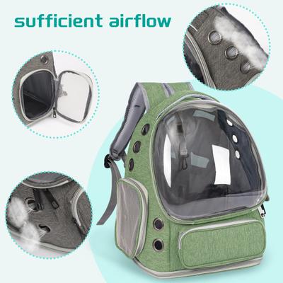 Show full view: Niubya Space Capsule Astronaut Carrier Backpack for Small Puppies & Cats, Green slide 5 of 9