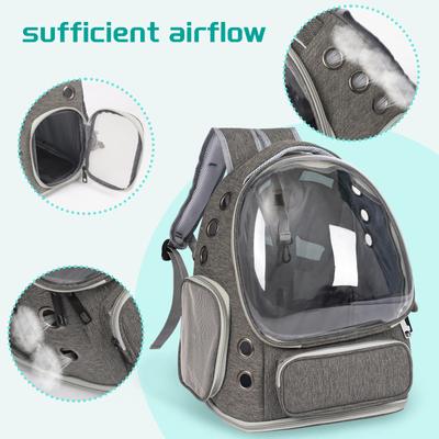 Show full view: Niubya Space Capsule Astronaut Carrier Backpack for Small Puppies & Cats, Grey slide 4 of 8