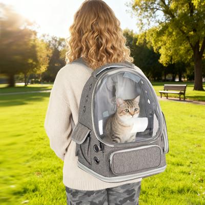 Show full view: Niubya Space Capsule Astronaut Carrier Backpack for Small Puppies & Cats, Grey slide 2 of 8