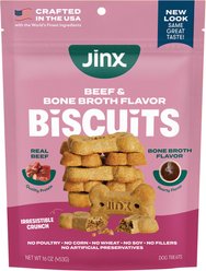 Jinx Beef & Bone Broth Biscuits Crunchy Dog Treats, 16-oz bag