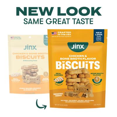Show full view: Jinx Chicken & Bone Broth Biscuits Crunchy Dog Treats, 16-oz bag slide 3 of 8