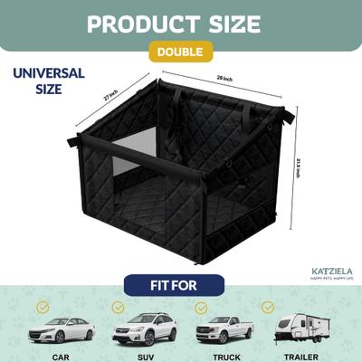 Show full view: Katziela Quilted Comfort Waterproof Heavy Duty Double Dog Car Seat Cover, Black slide 2 of 11